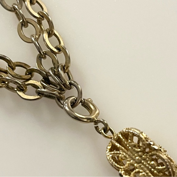 Vintage Emmons Gold Tone Tassel Pendant Chain Necklace - Picture 7 of 16